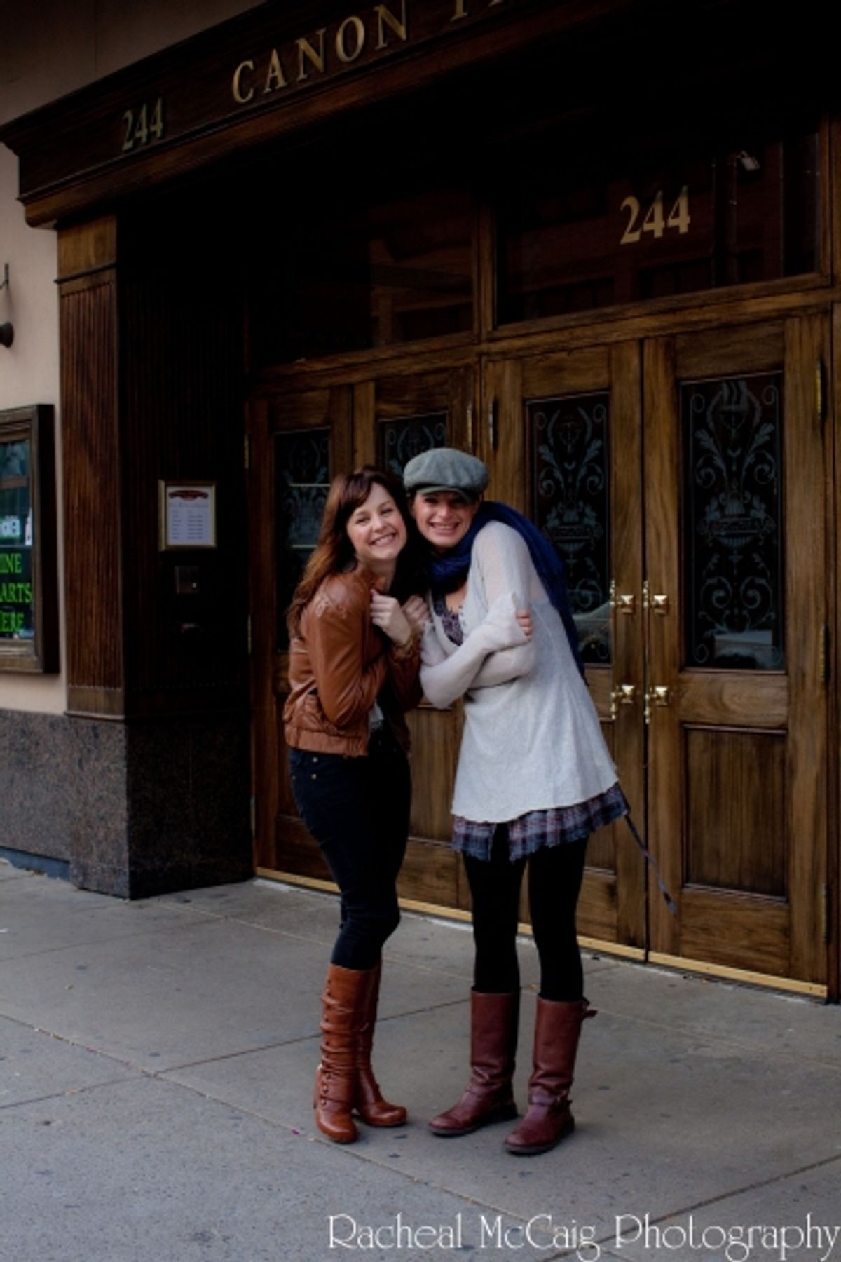 Chandra Lee Schwartz and Jackie Burns pose outside The Canon at 